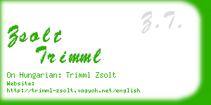 zsolt trimml business card